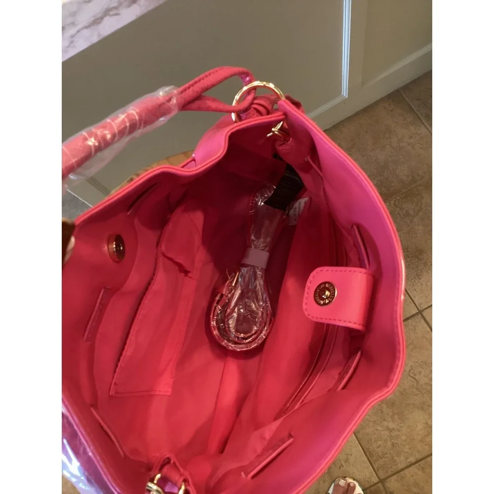 Badgley Mischka Satchel Shoulder Bag Convertible Tote Hot Pink MSRP‎ $149